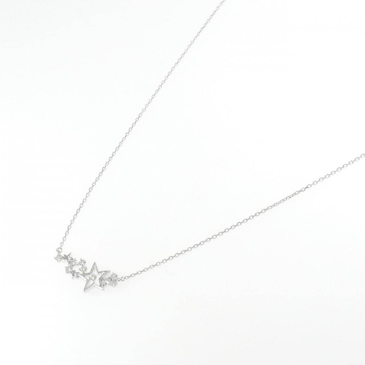 750WG スター ダイヤモンド ネックレス 0.17CT