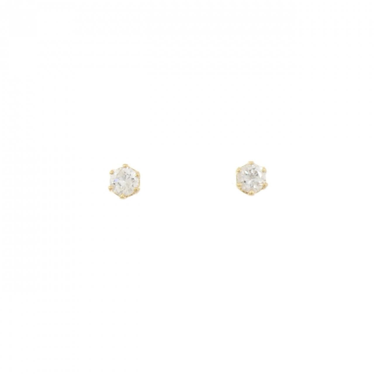 K18YG ソリティア ダイヤモンド ピアス 0.30CT