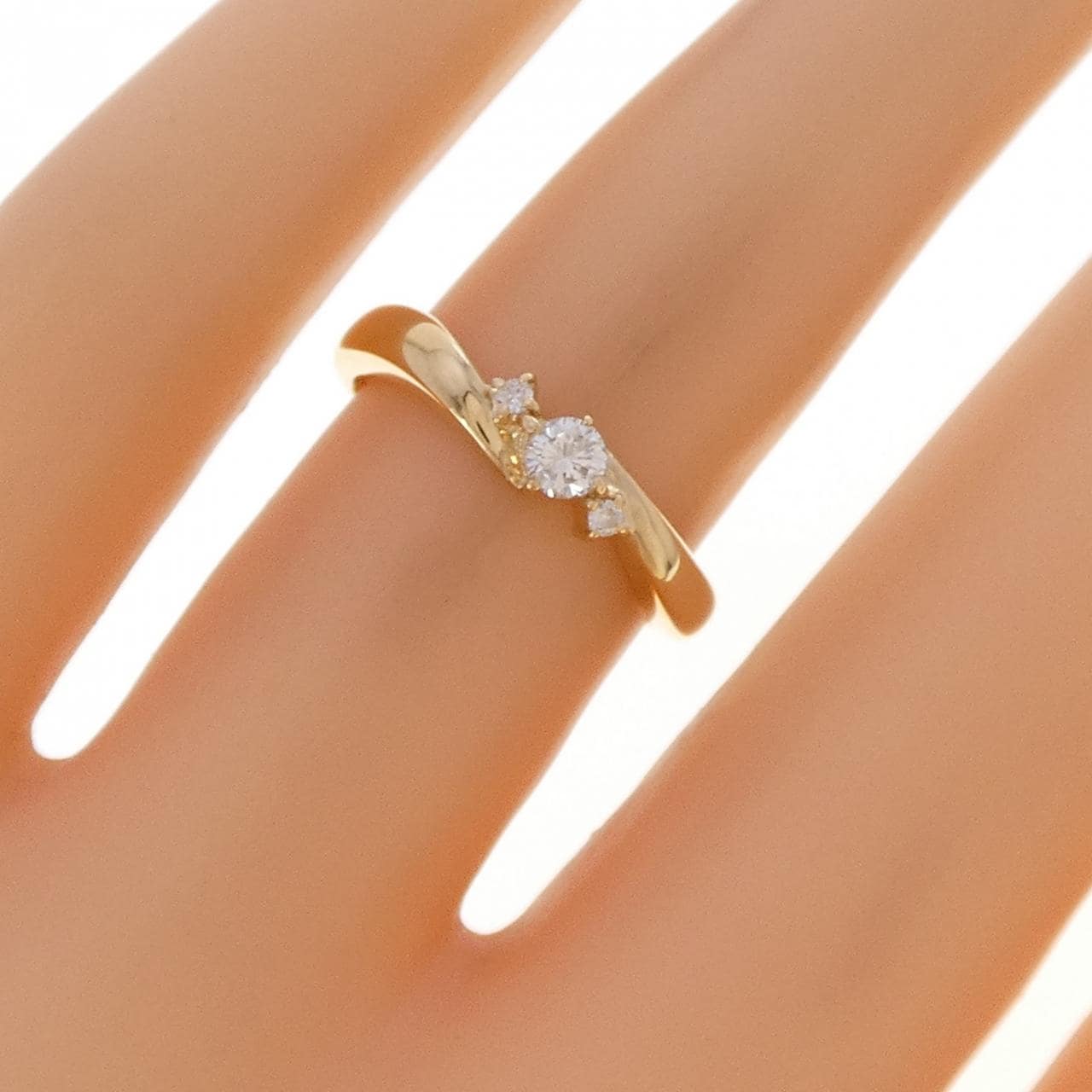K18YG ダイヤモンド リング 0.12CT