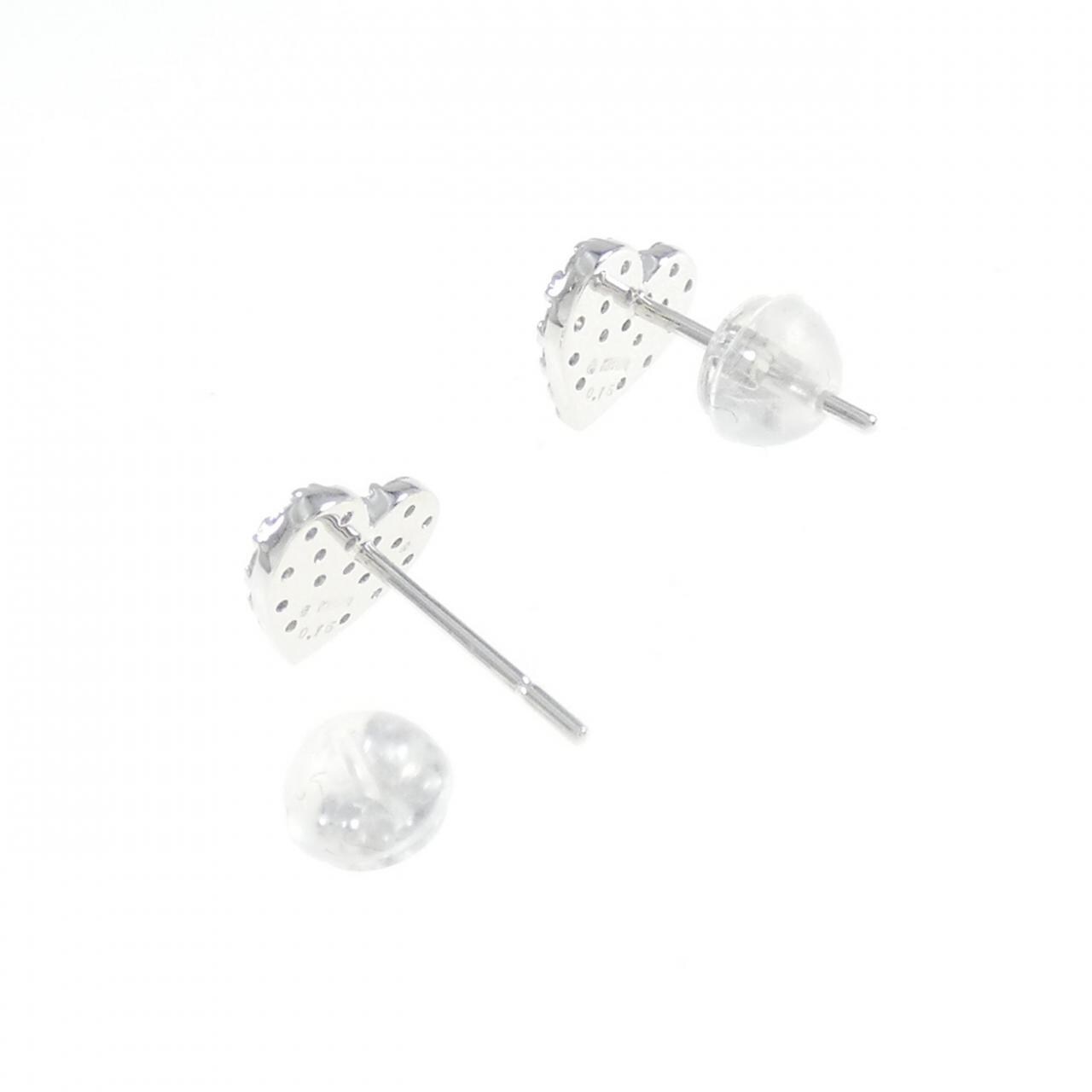 K18WG パヴェ ハート ダイヤモンド ピアス 0.30CT