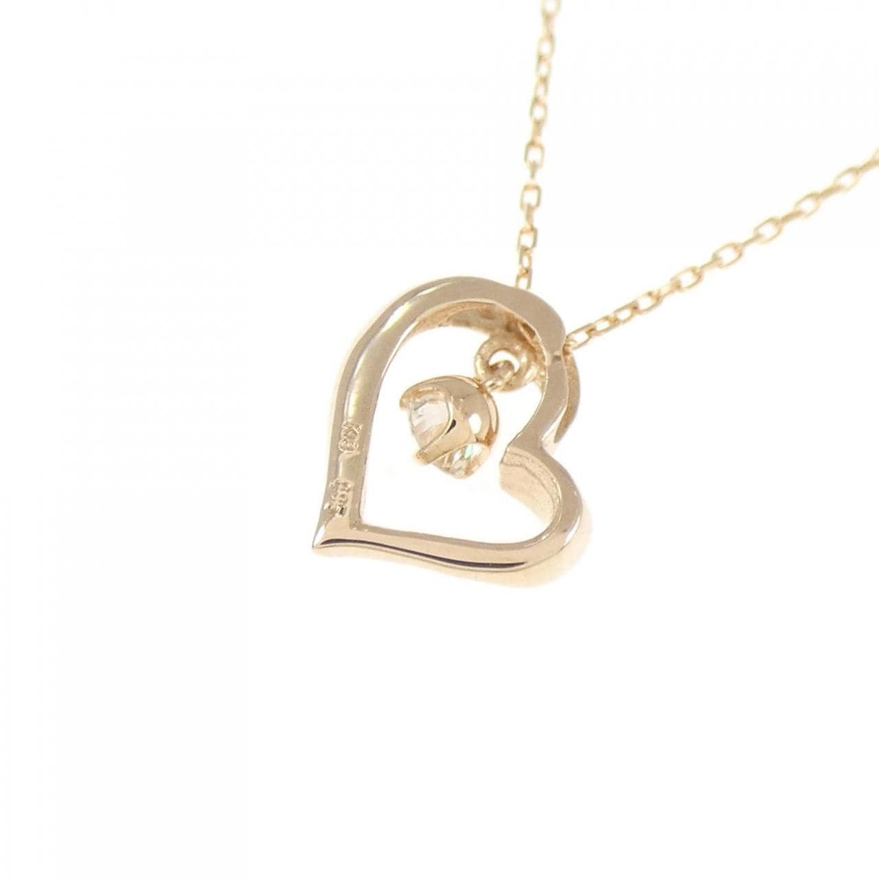 K18PG ハート ダイヤモンド ネックレス 0.05CT