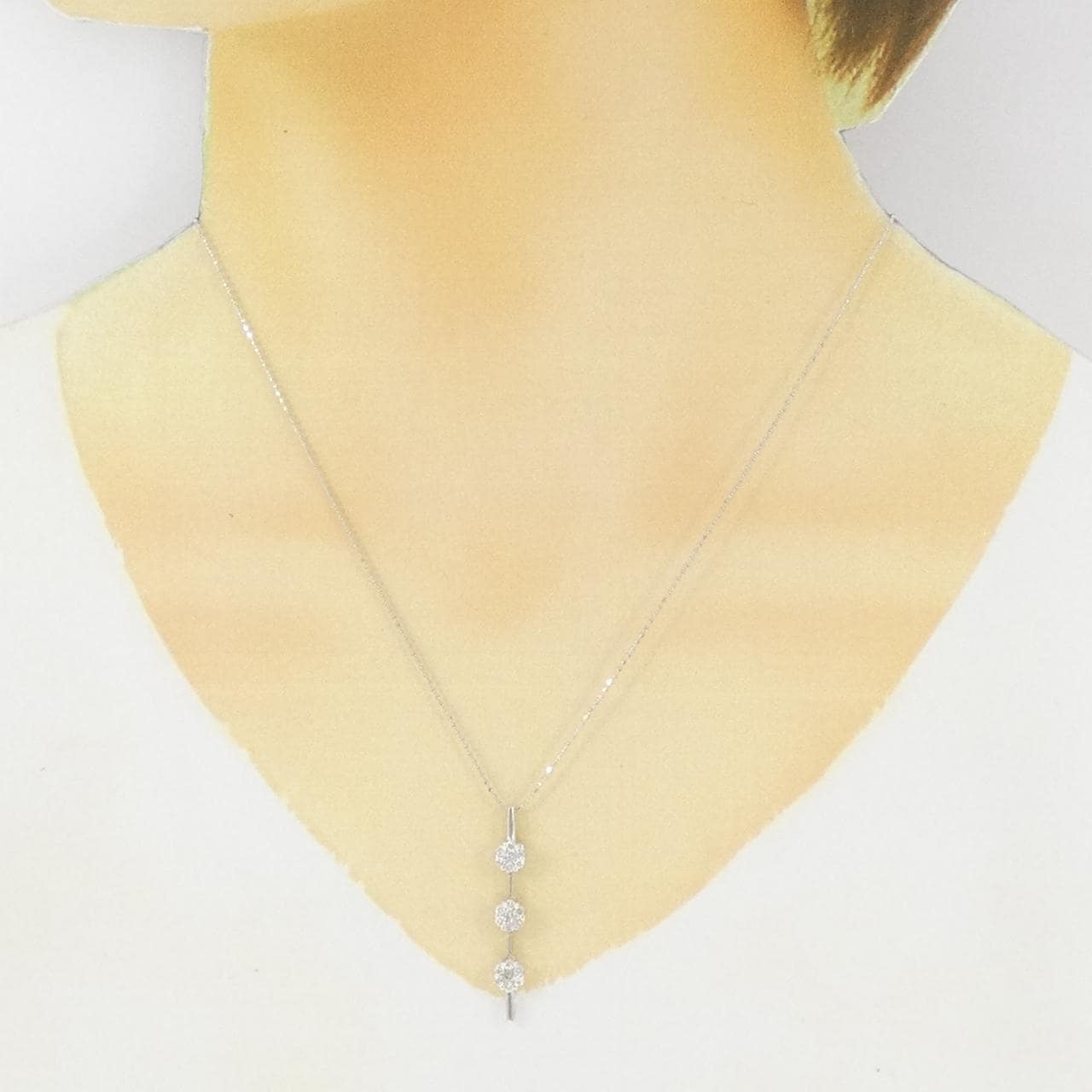 K18WG 2WAY ダイヤモンド ネックレス 0.50CT