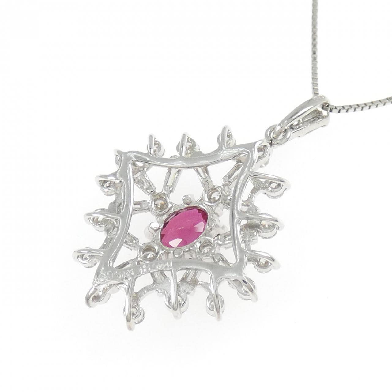 PT900/PT850 ルビー ネックレス 0.697CT