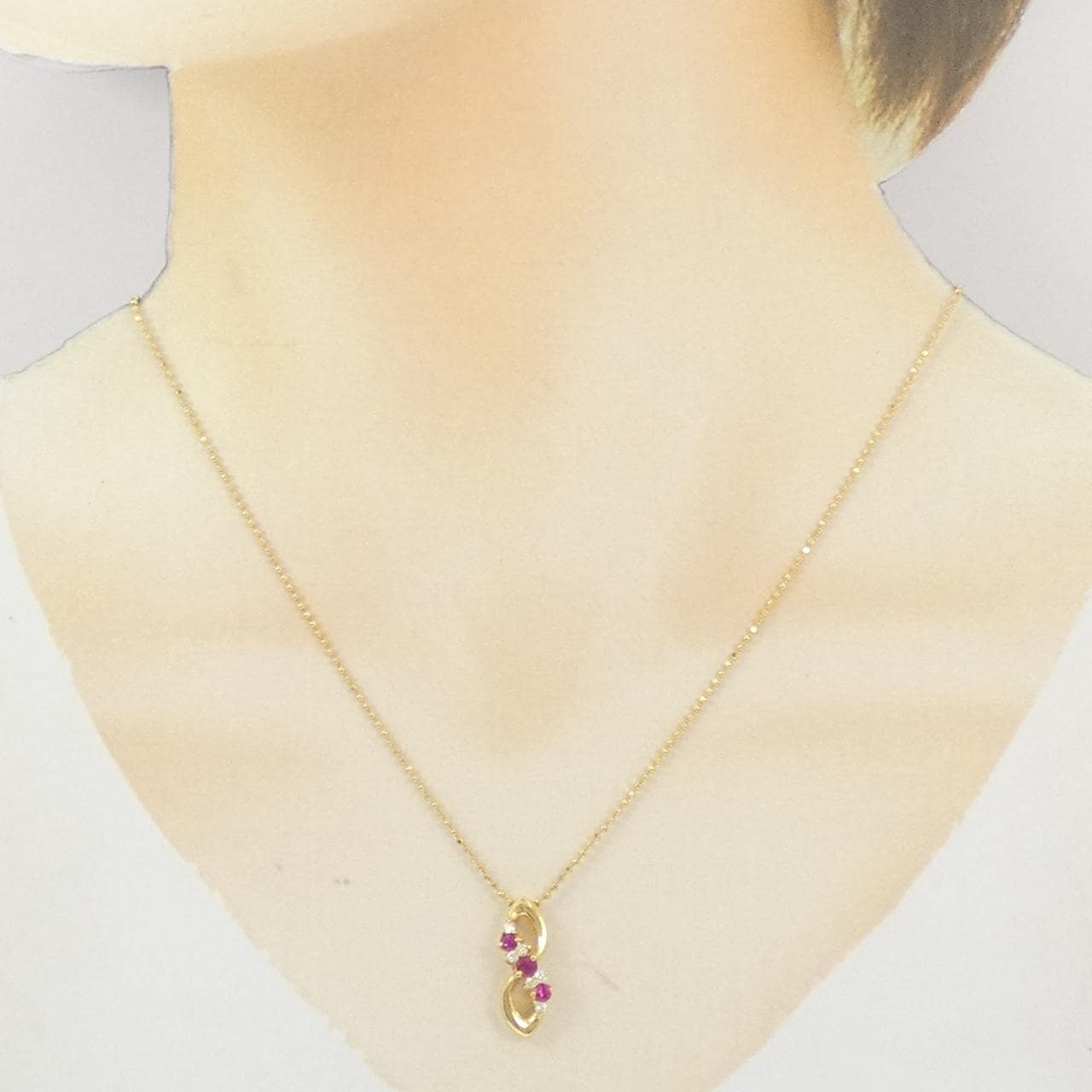 K18YG ルビー ネックレス 0.30CT