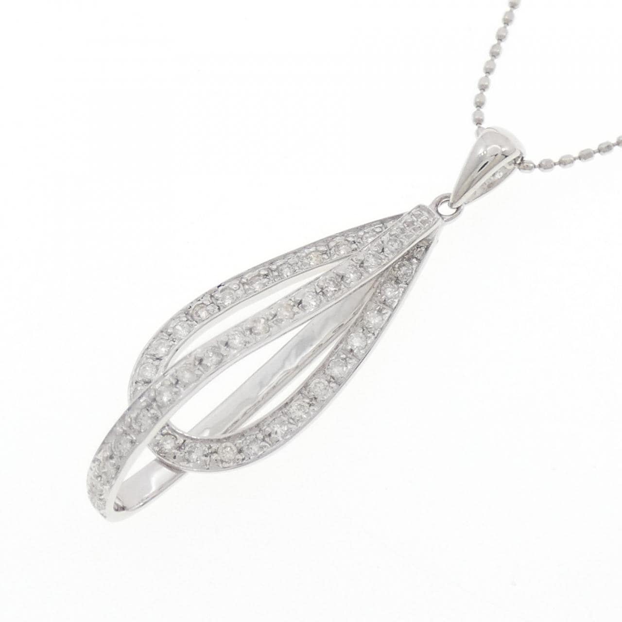 K18WG ダイヤモンド ネックレス 0.24CT