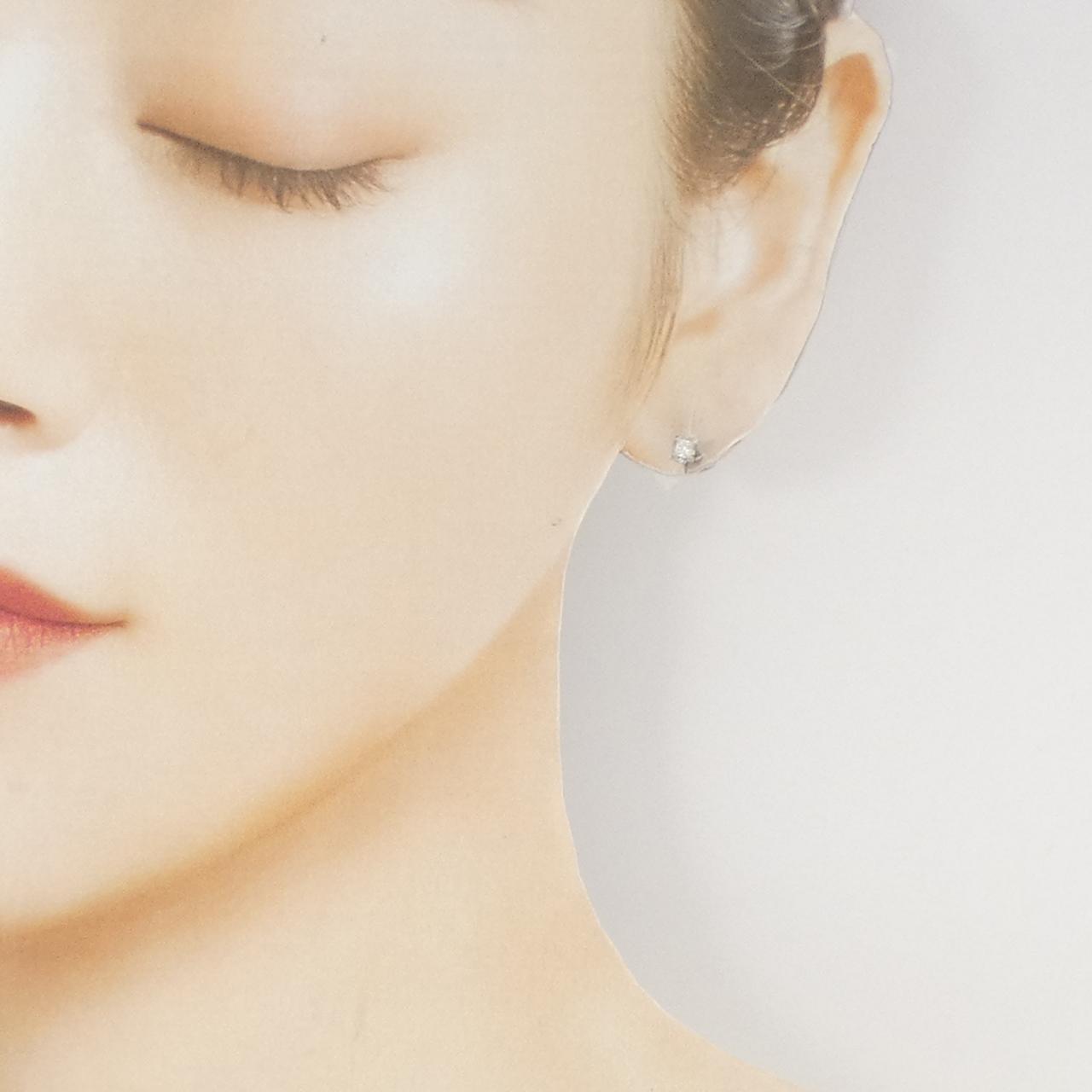 PT/PT900 ソリティア ダイヤモンド ピアス 0.16CT