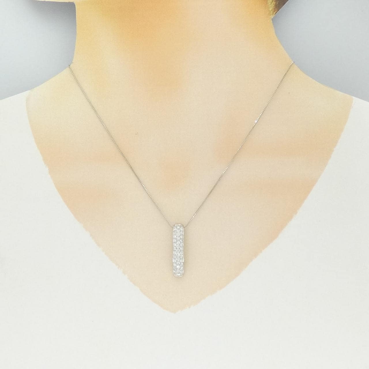 PT900/PT850 パヴェ ダイヤモンド ネックレス 1.00CT