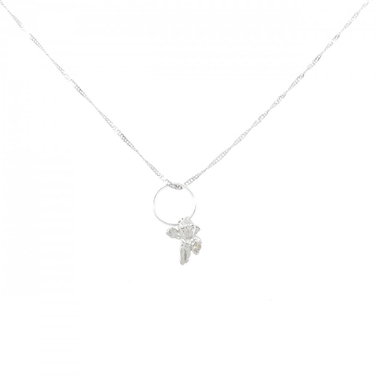 K14WG エンジェル ダイヤモンド ネックレス 0.02CT