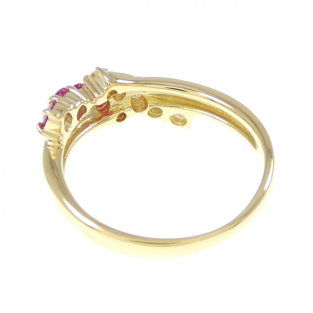K18YG ルビー リング 0.26CT