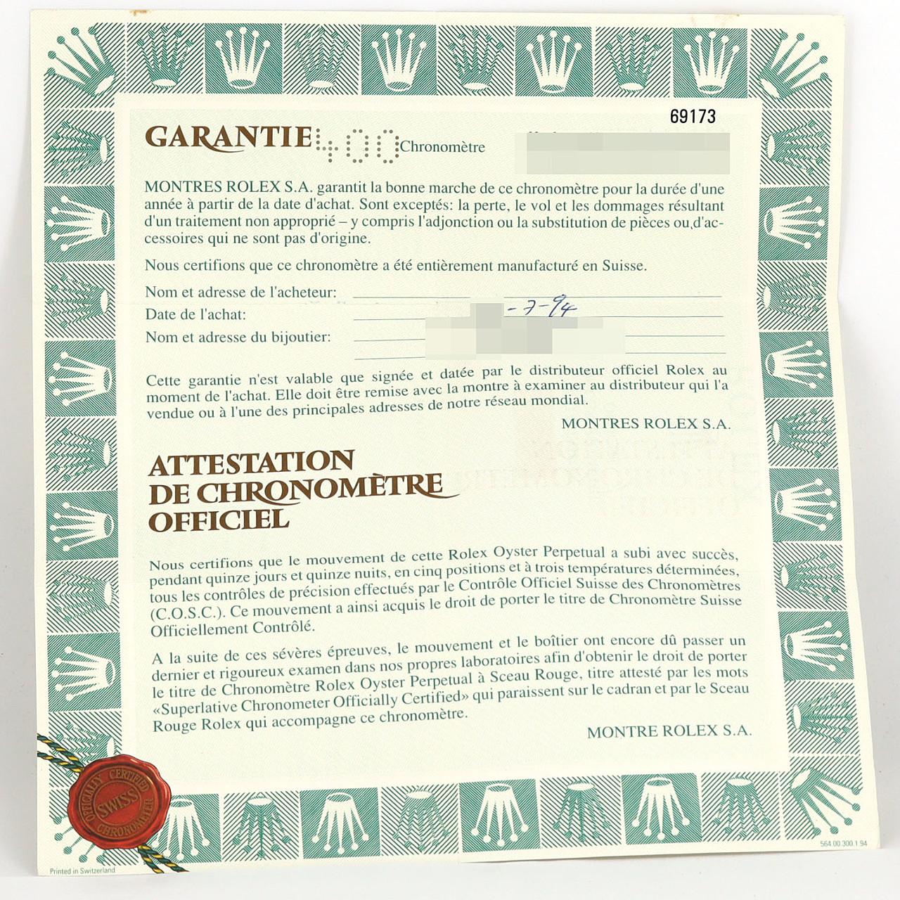 ロレックス デイトジャスト 69173G. SSxYG 自動巻 S番