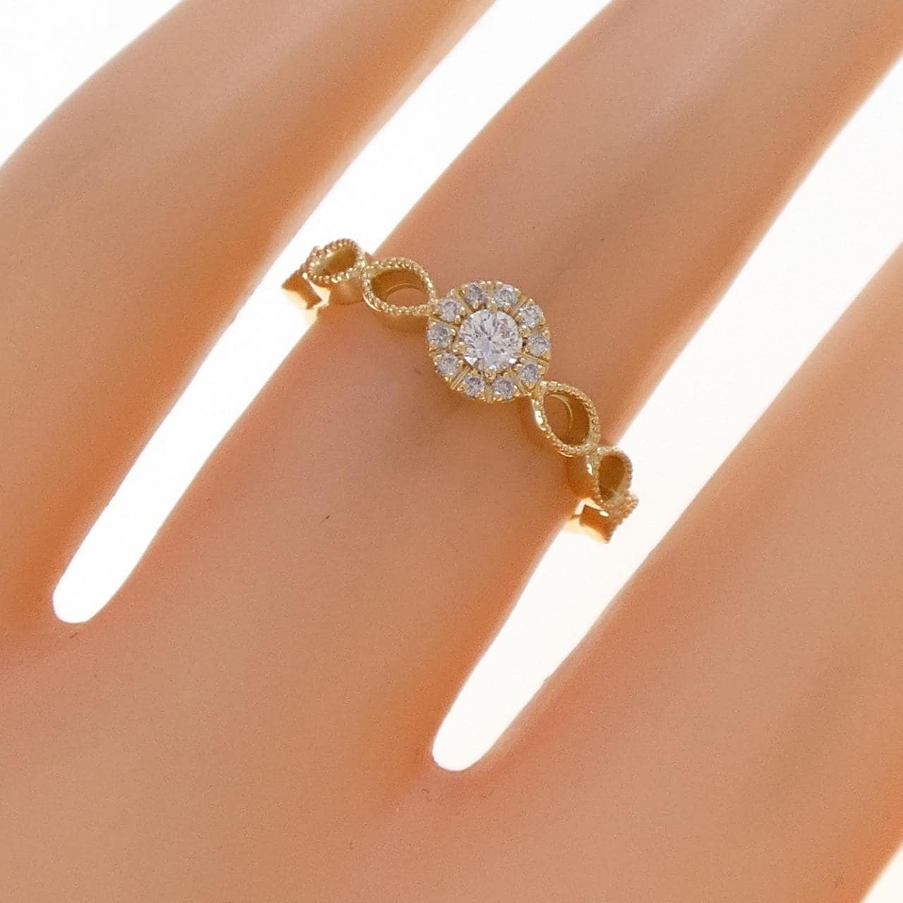 K18YG ダイヤモンド リング 0.12CT