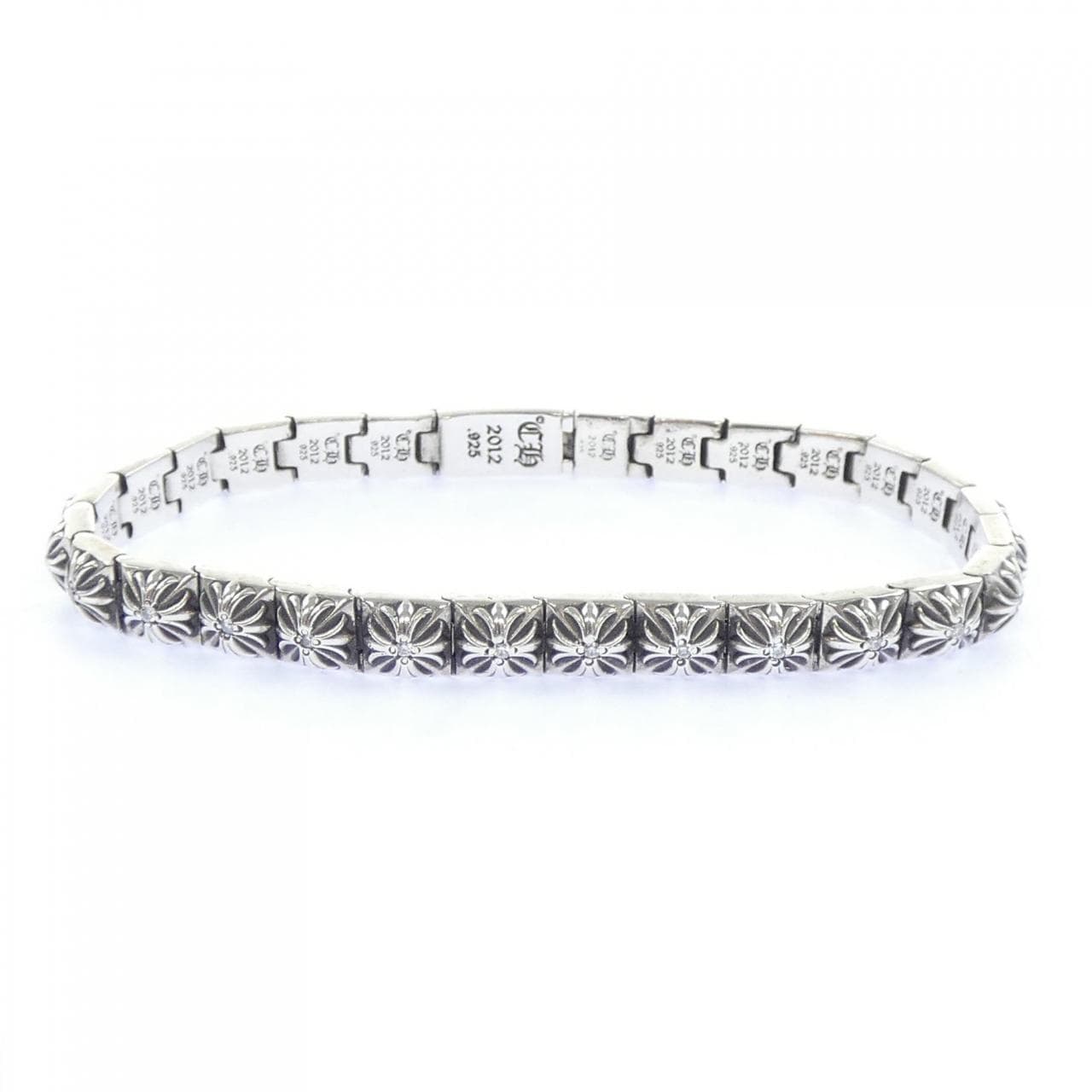 クロムハーツ CHROME HEARTS PYRAMID PLS LNK 1/4 L26 DMND SNGL 200132580SLVL26015 BRACELET