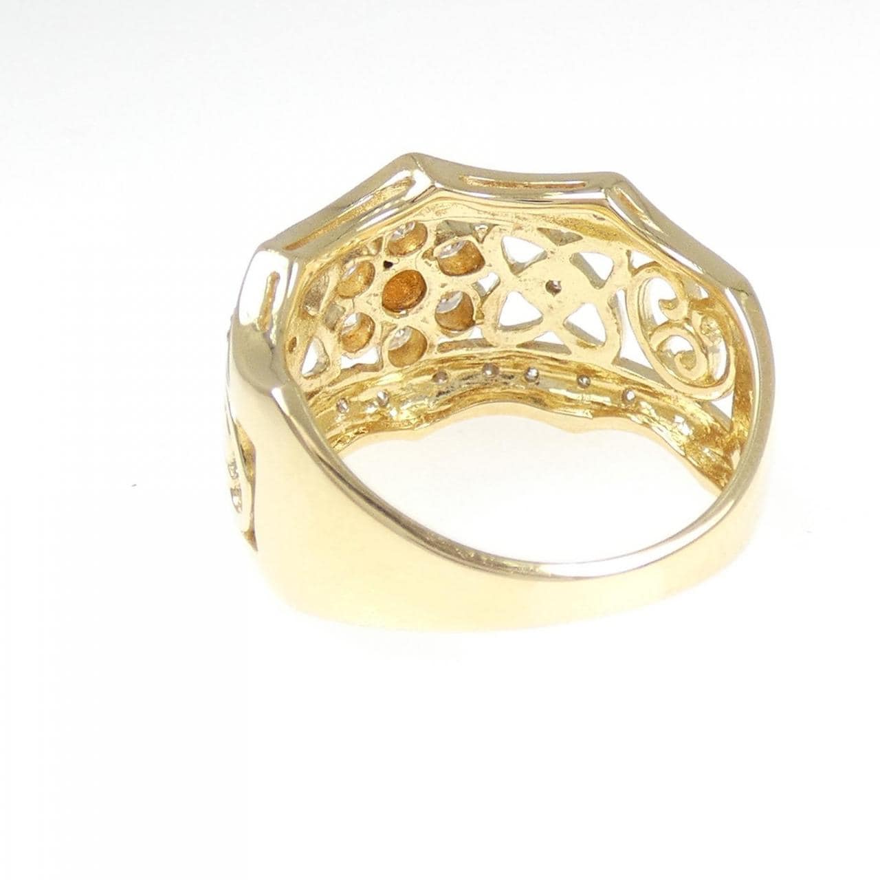 K18YG フラワー ダイヤモンド リング 0.62CT