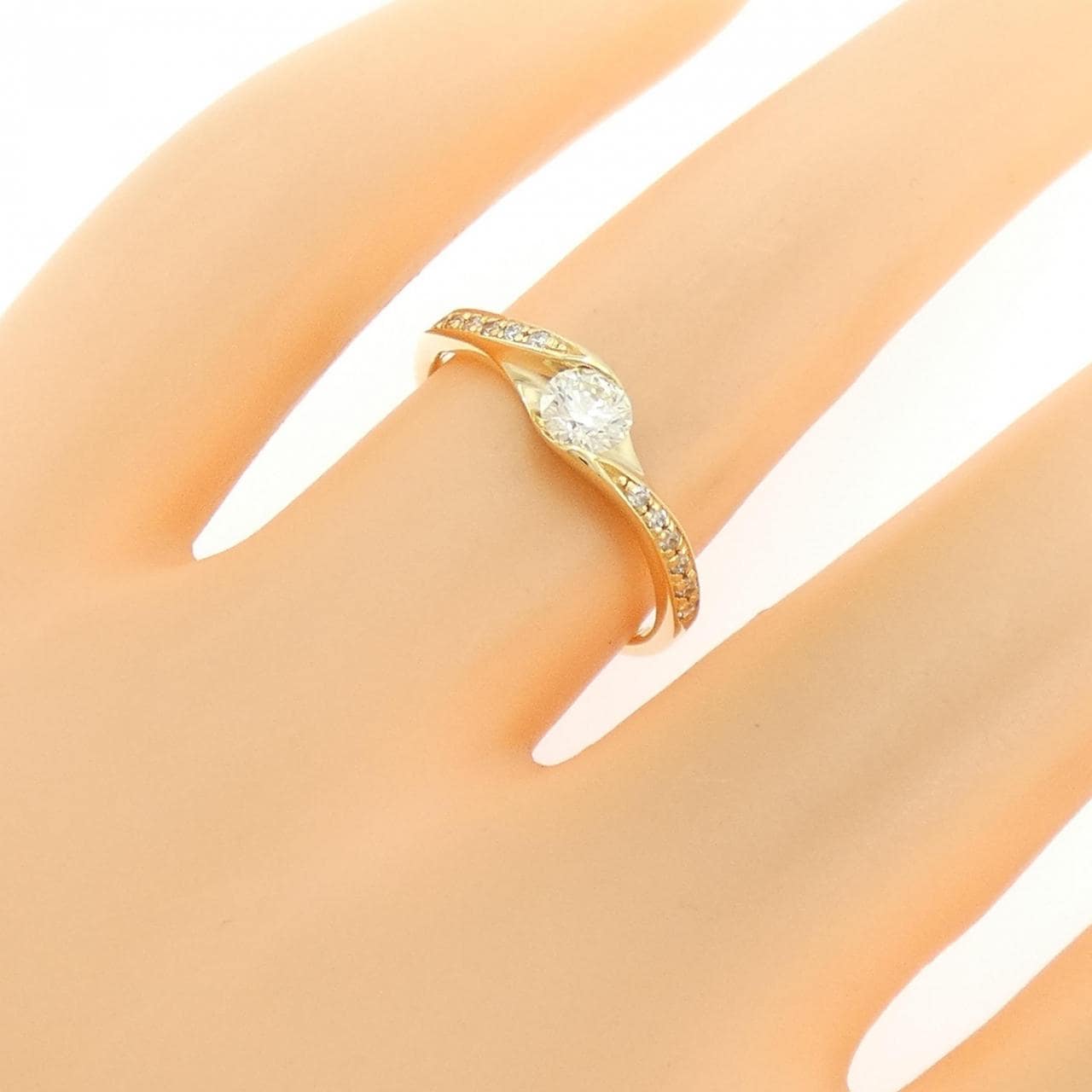 K18YG ダイヤモンド リング 0.257CT
