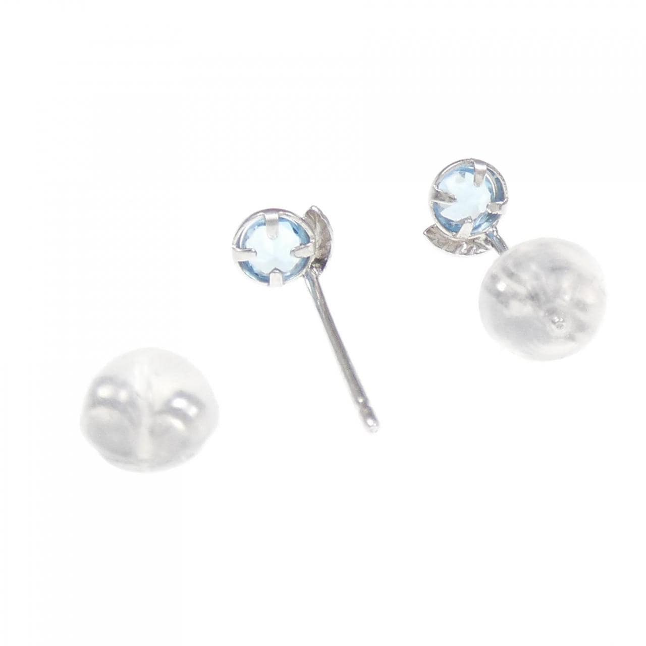 K14WG 藍色托帕石石耳環