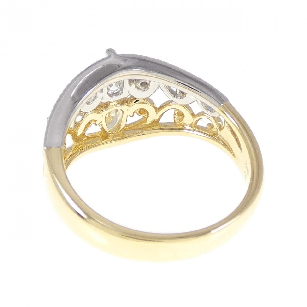 K18YG/PT ダイヤモンド リング 0.37CT
