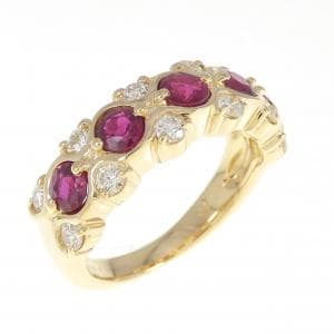K18YG ルビー リング 1.11CT