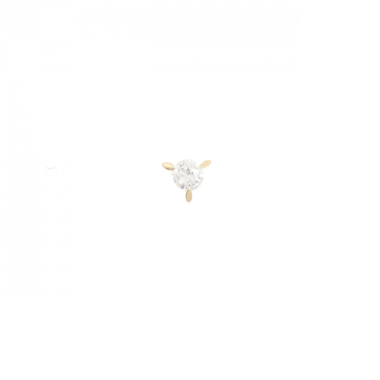 K18YG ソリティア ダイヤモンド ピアス 0.15CT 片耳