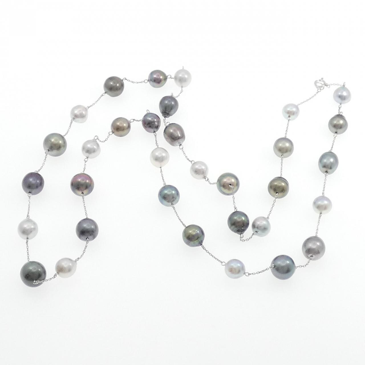 K14WG 黒蝶パール ネックレス