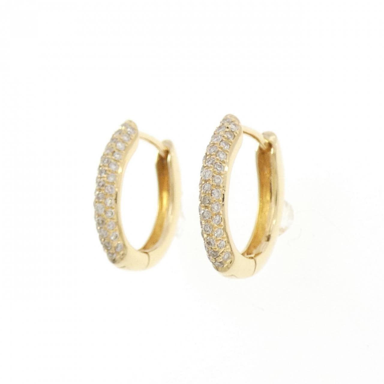 K18YG パヴェ ダイヤモンド ピアス 0.24CT