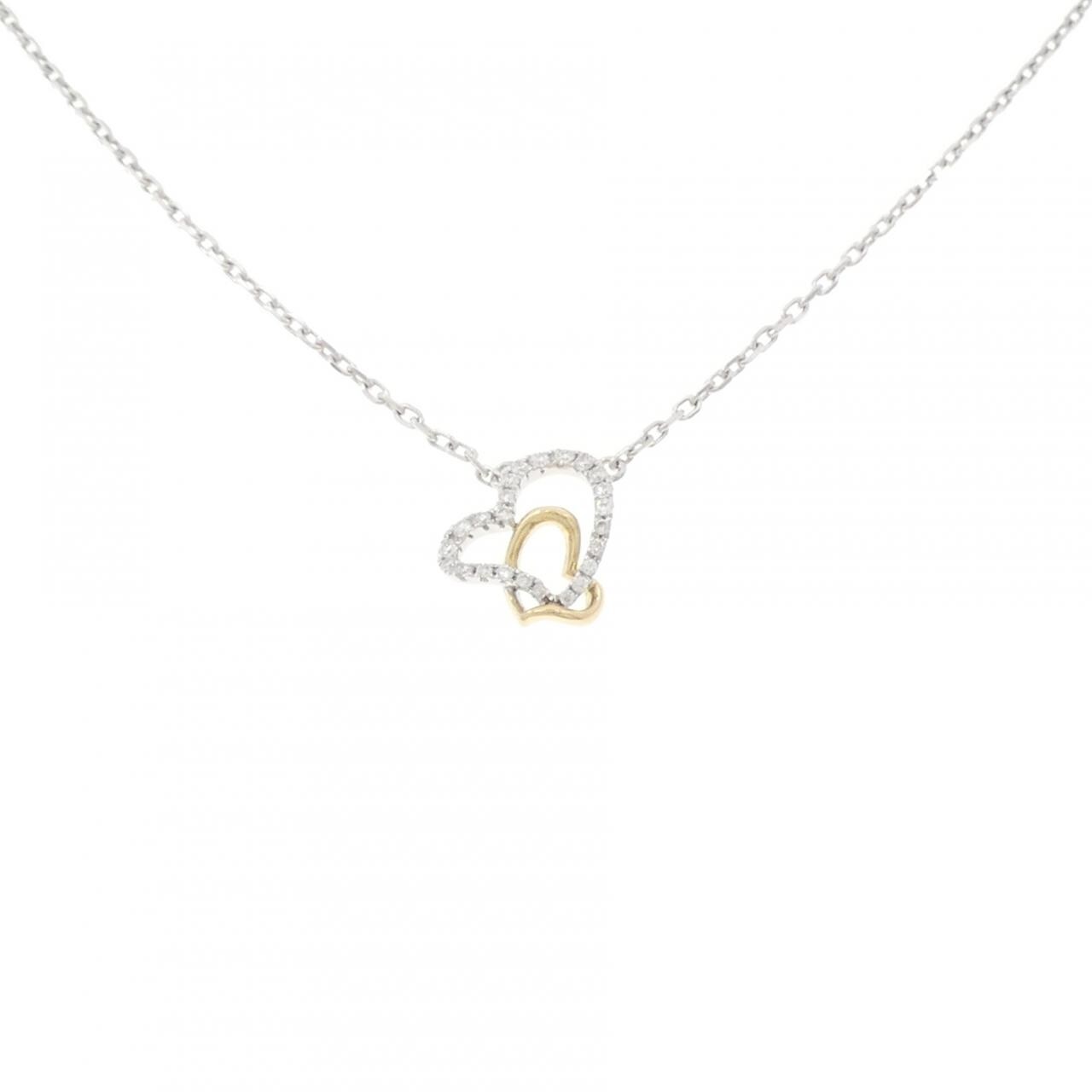 750WG/750YG ハート ダイヤモンド ネックレス 0.12CT