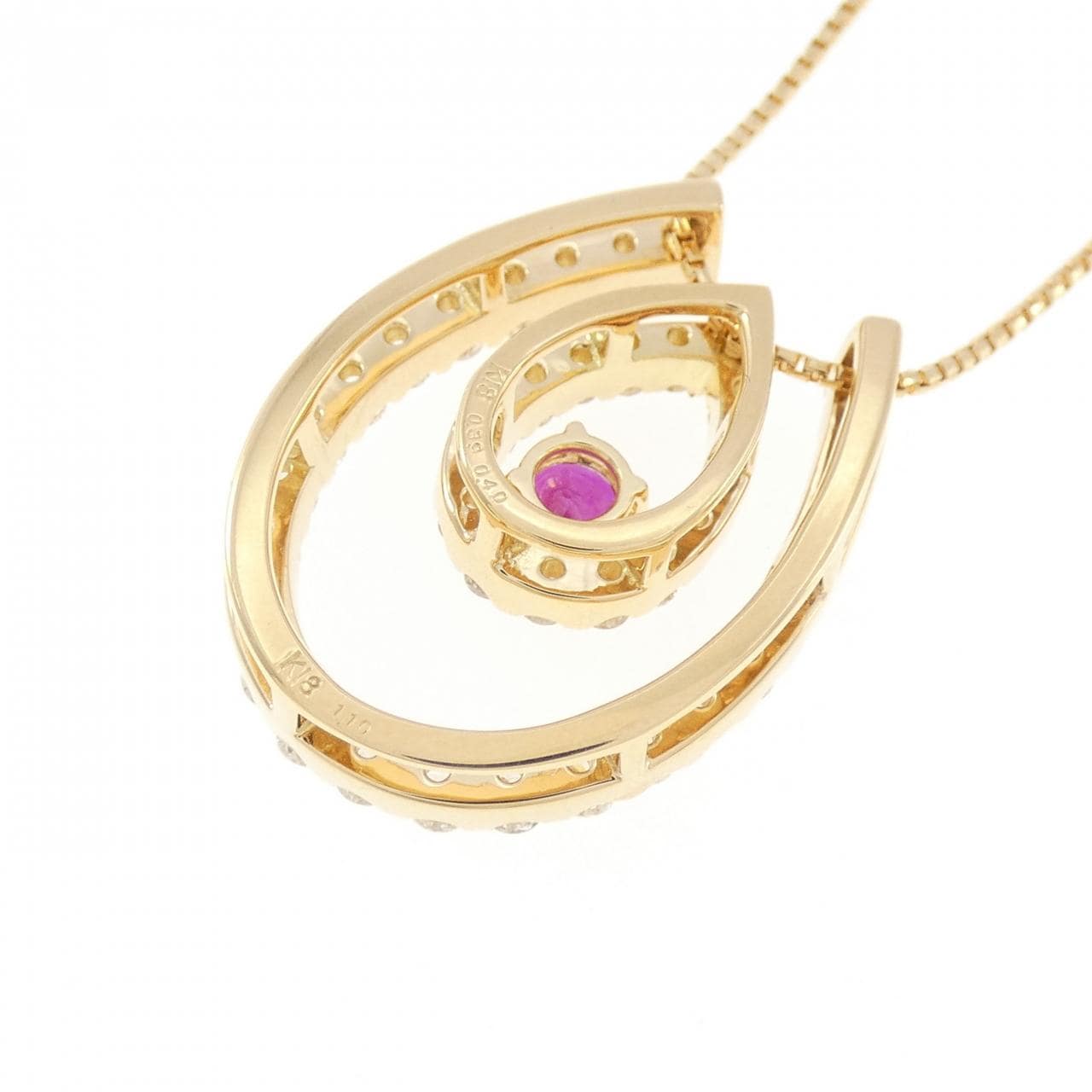 K18YG 2WAY ルビー ネックレス 0.39CT