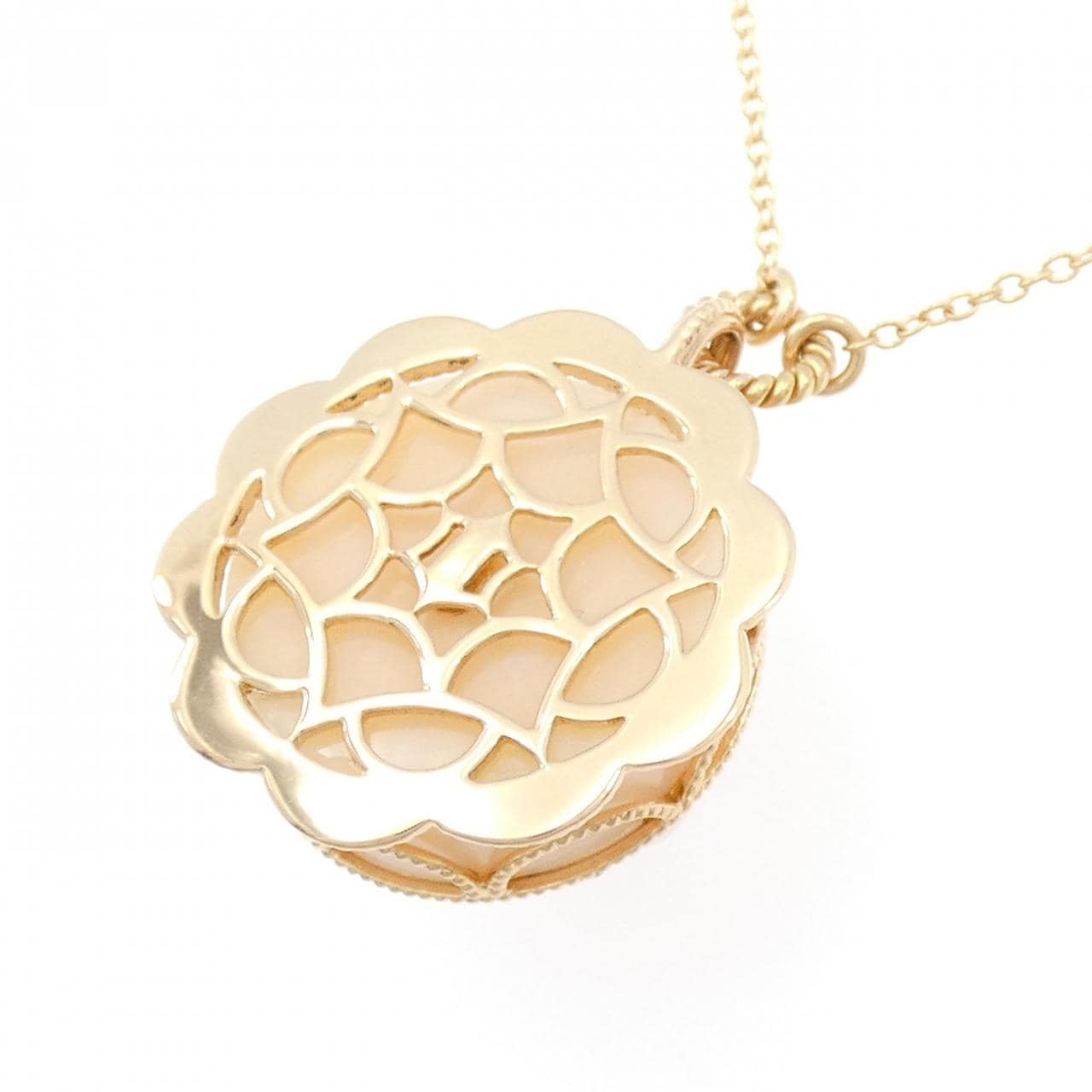 K18PG ケーキ×フォーク カラーストーン ネックレス