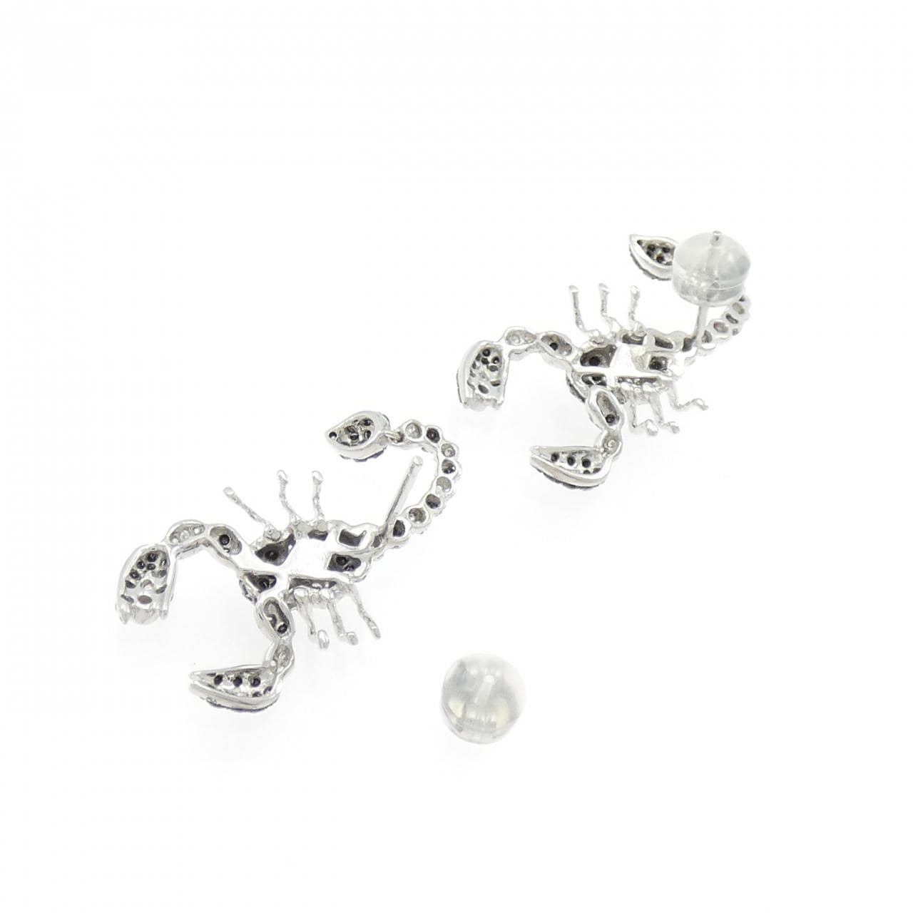 K18WG サソリ ダイヤモンド ピアス 0.36CT