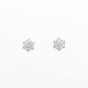 PT900 ソリティア ダイヤモンド ピアス 1.036CT