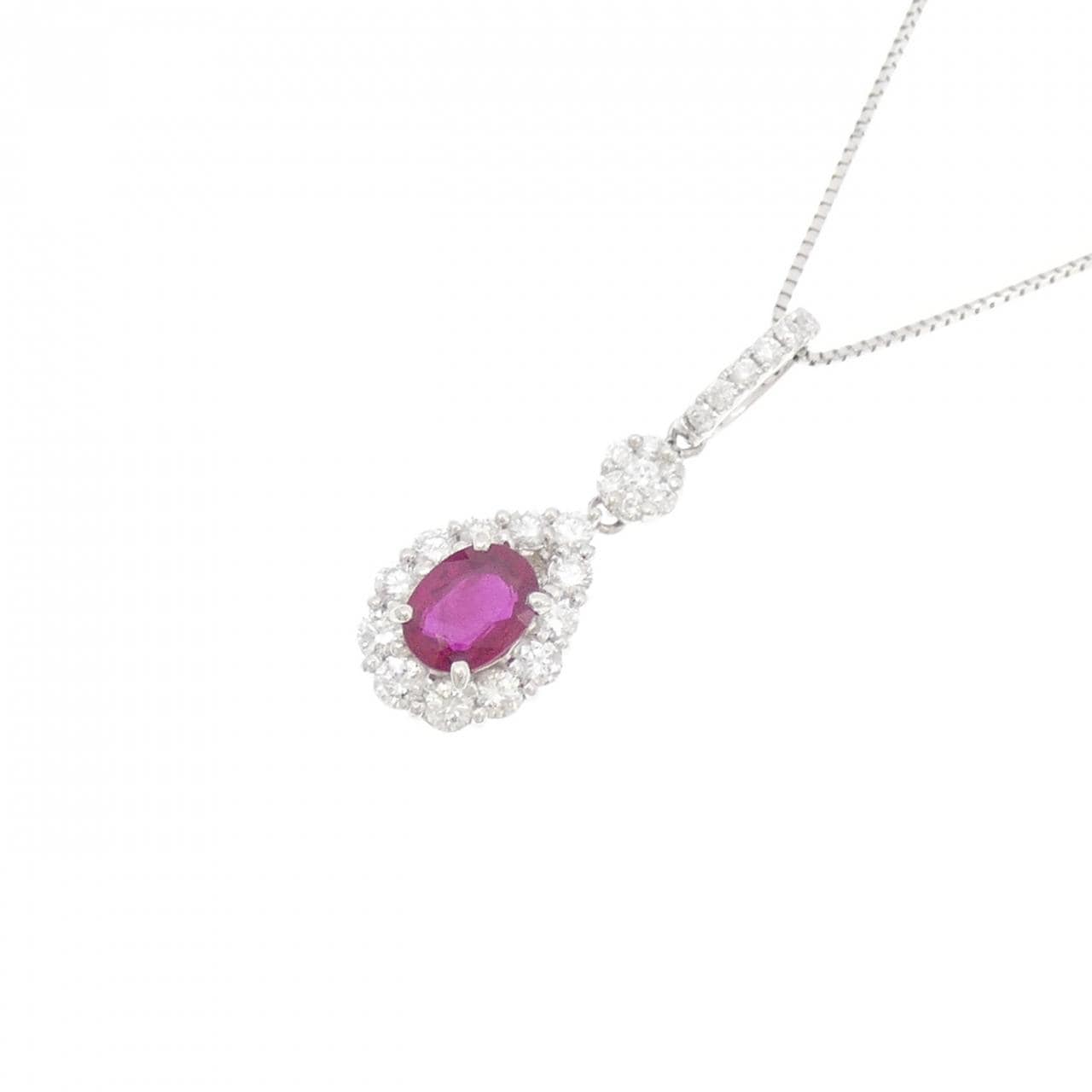 PT900/PT850 ルビー ネックレス 1.06CT