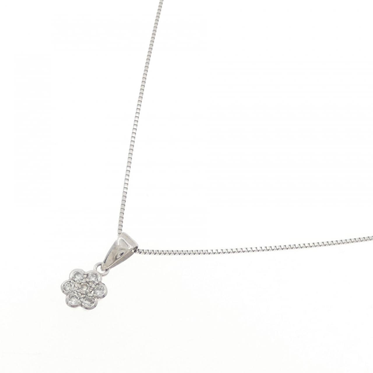 PM/PT850 フラワー ダイヤモンド ネックレス 0.12CT