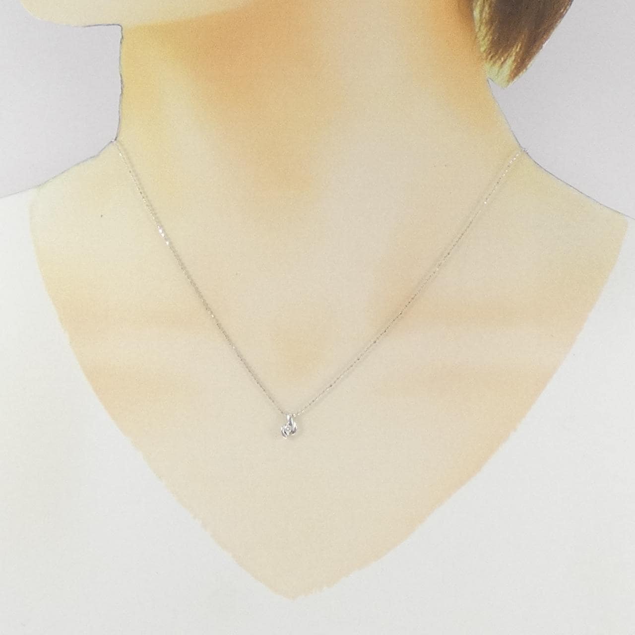 K18WG ダイヤモンド ネックレス 0.04CT