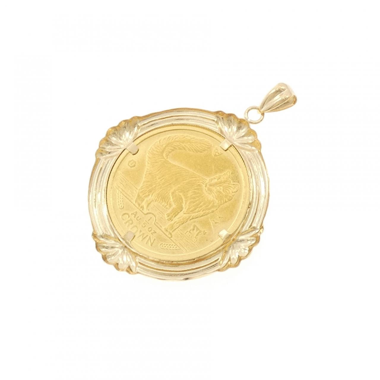 K18YG(枠) コイン ペンダント
