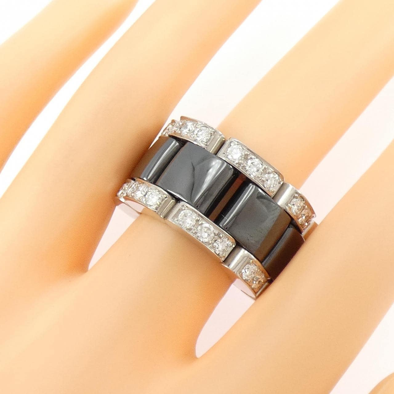 K18WG/セラミック ダイヤモンド リング 1.42CT