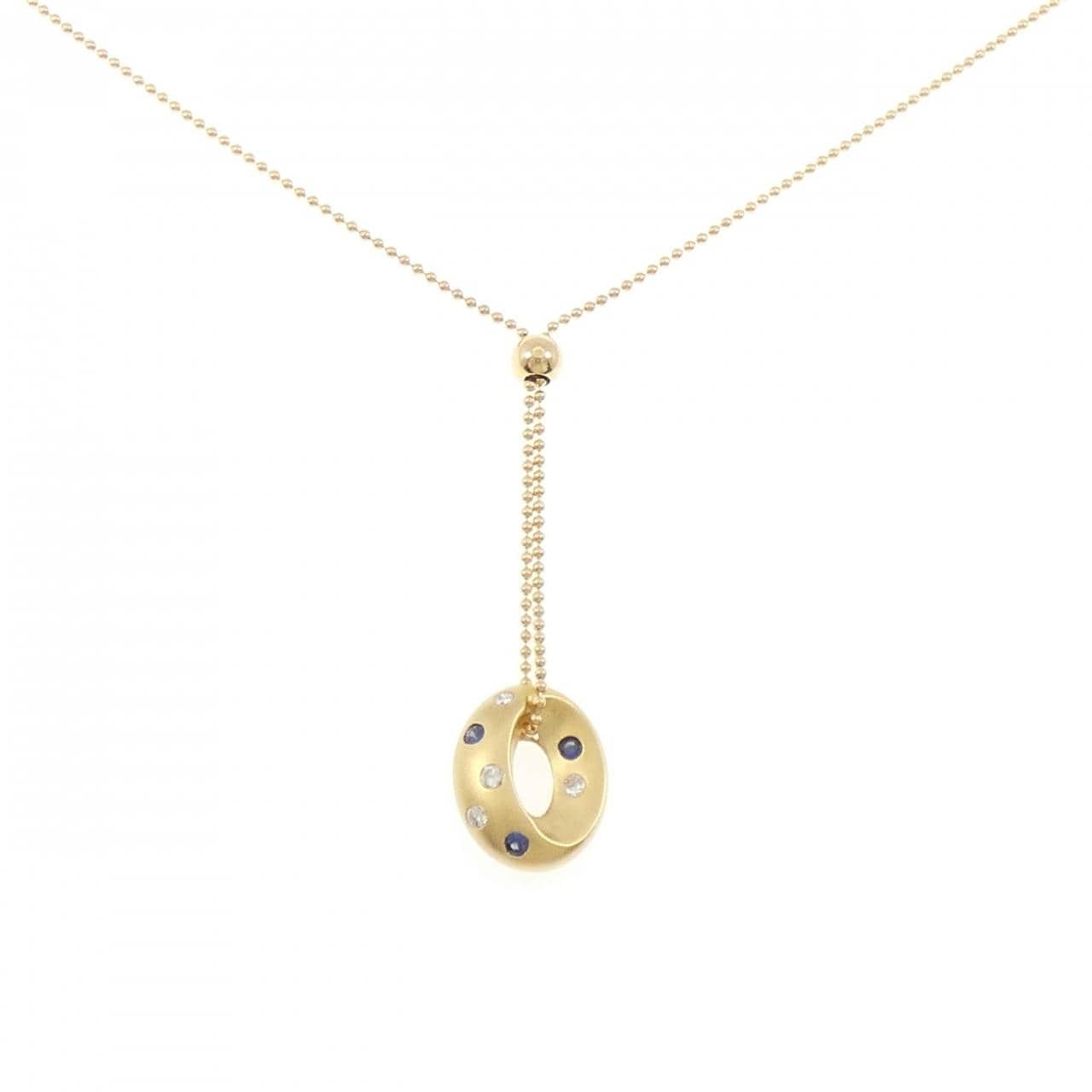 K18YG サファイヤ ネックレス 0.12CT