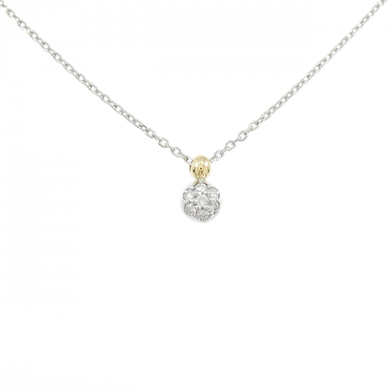 PT900/K18YG/PT850 ダイヤモンド ネックレス 0.07CT