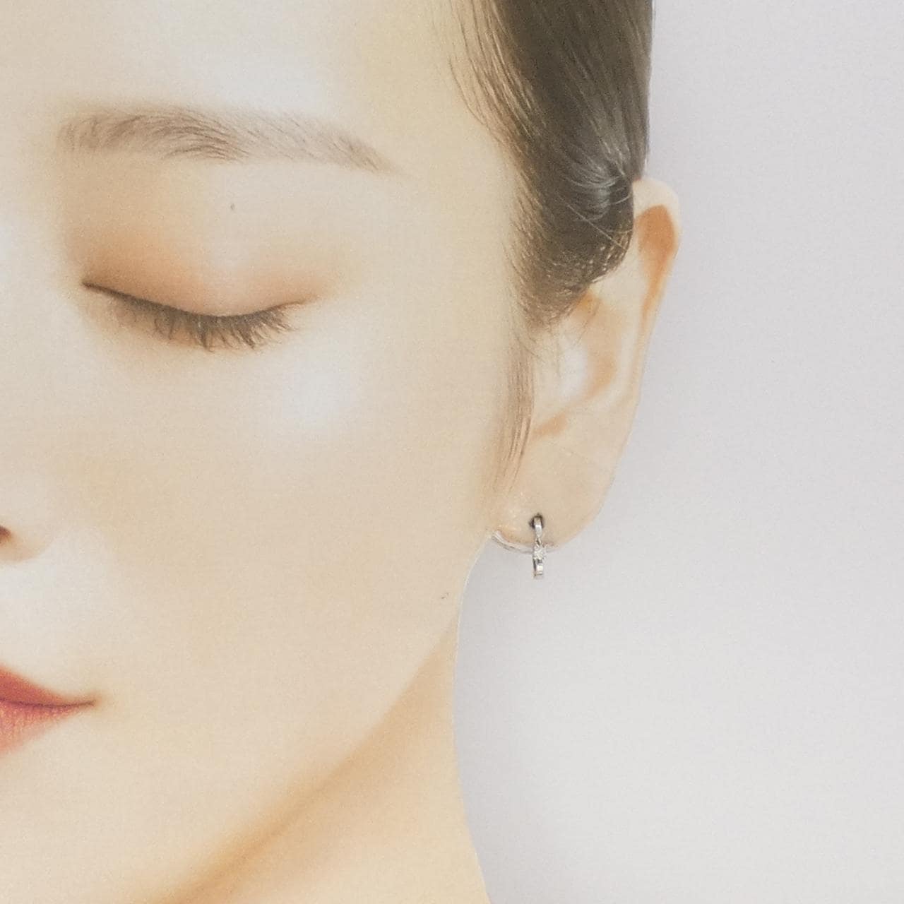 K18YG/PT900 ダイヤモンド イヤリング 0.10CT