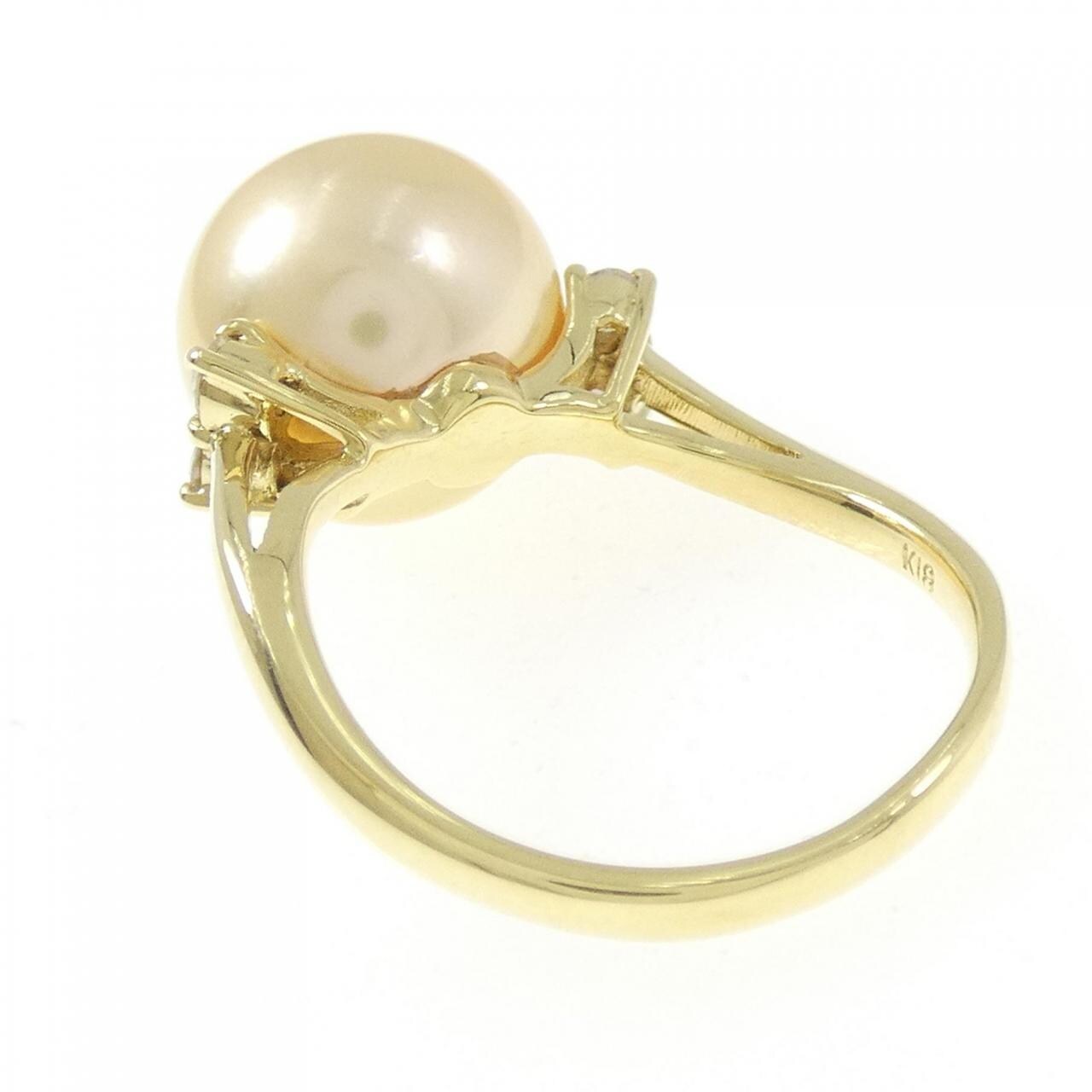 K18YG 白蝶パール リング 11.4mm