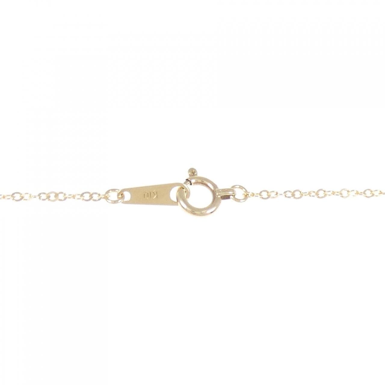 K18YG/K10YG クローバー ダイヤモンド ネックレス 0.13CT