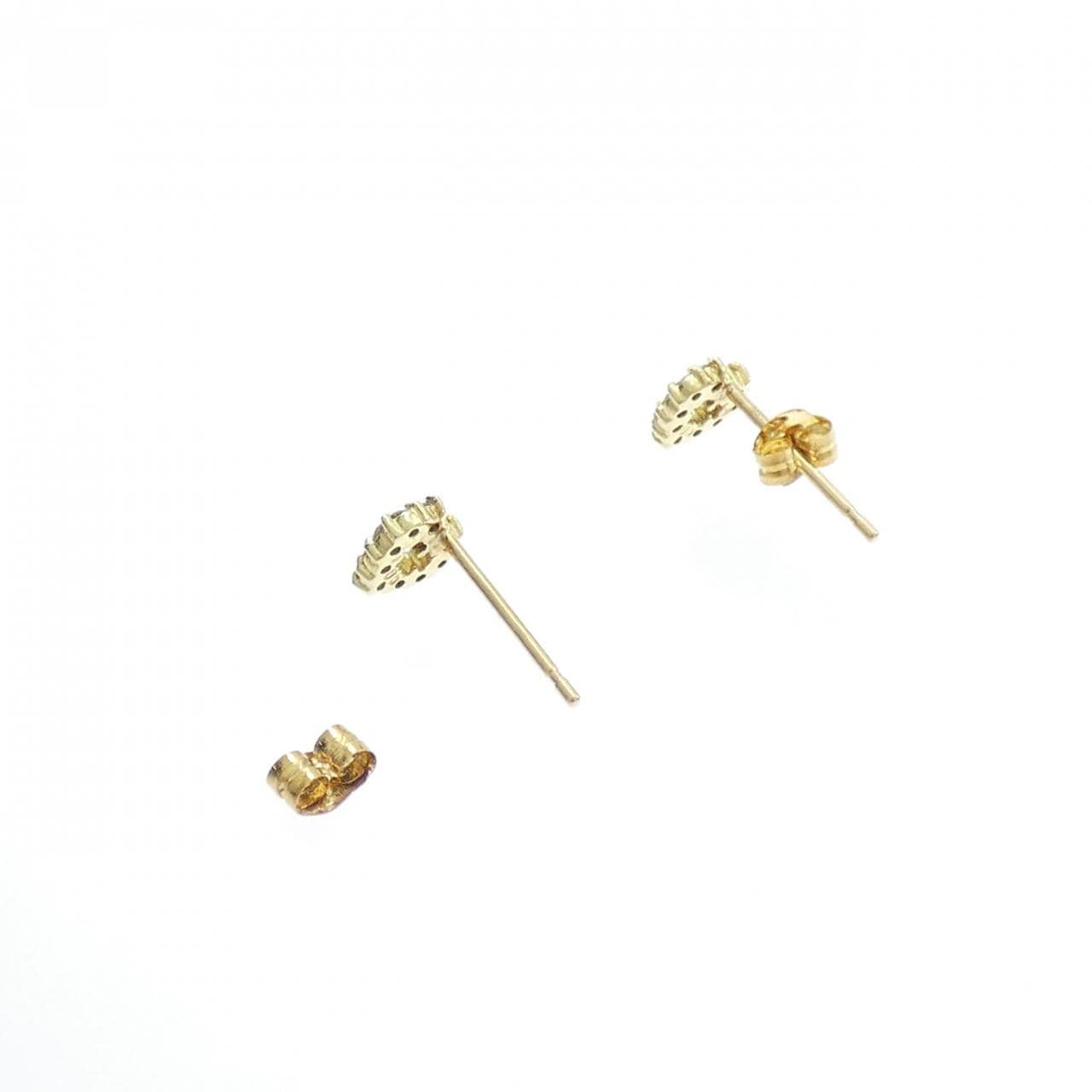 K18YG ハート ダイヤモンド ピアス 0.10CT