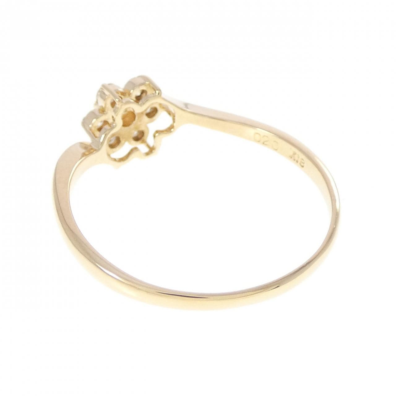 K18YG フラワー ダイヤモンド リング 0.20CT