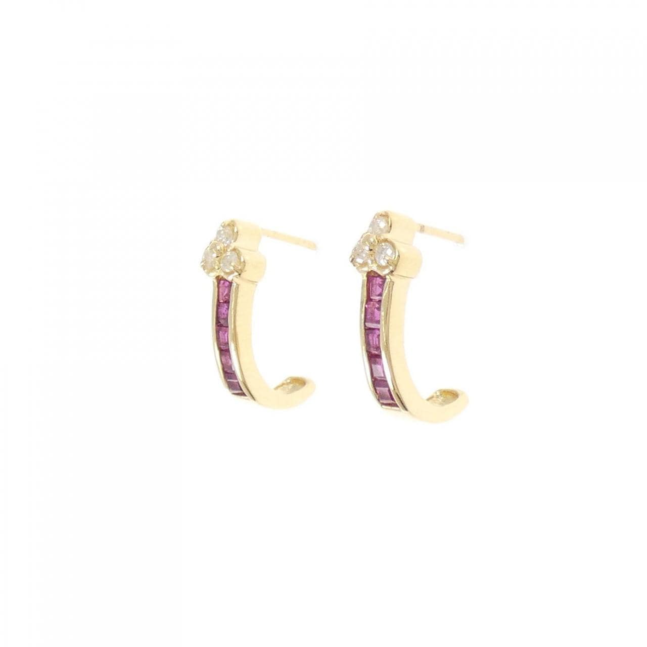 K18YG ルビー ピアス 0.50CT