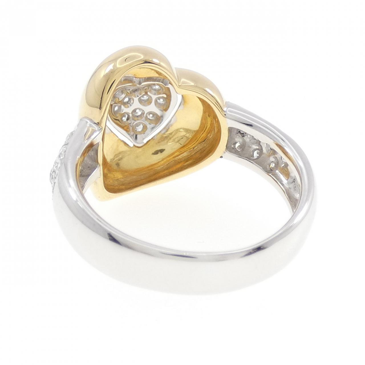 K18WG/K18YG Heart Diamond Ring 0.35CT