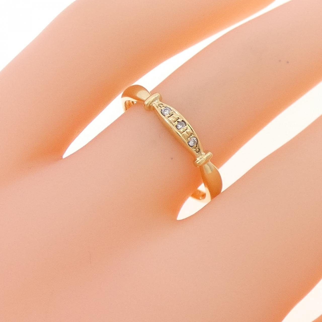 K18YG ダイヤモンド リング 0.02CT