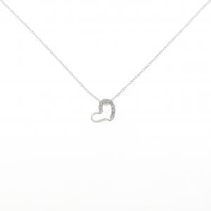 K10WG ハート ダイヤモンド ネックレス 0.1CT