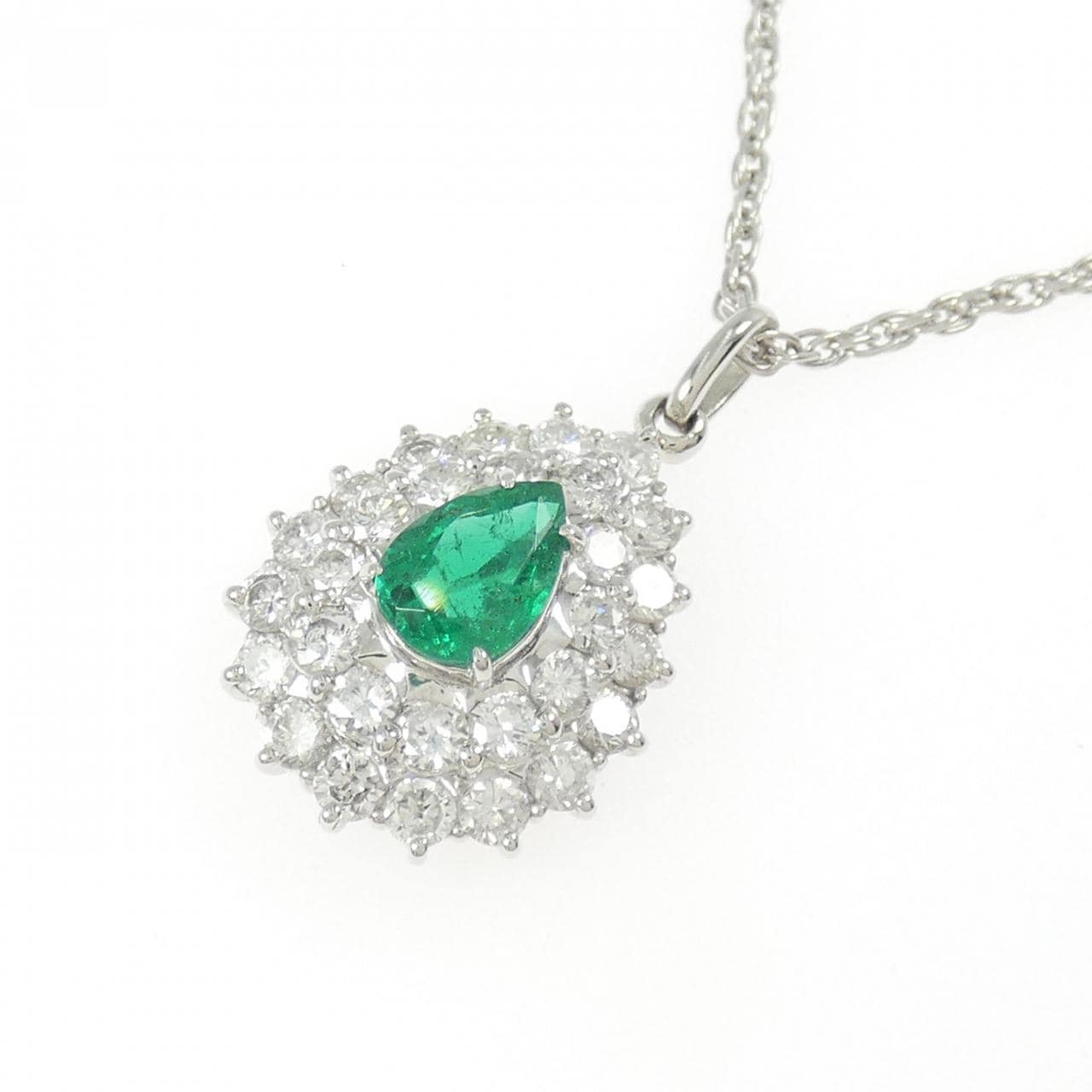 PT900/PT850 エメラルド ネックレス 0.61CT