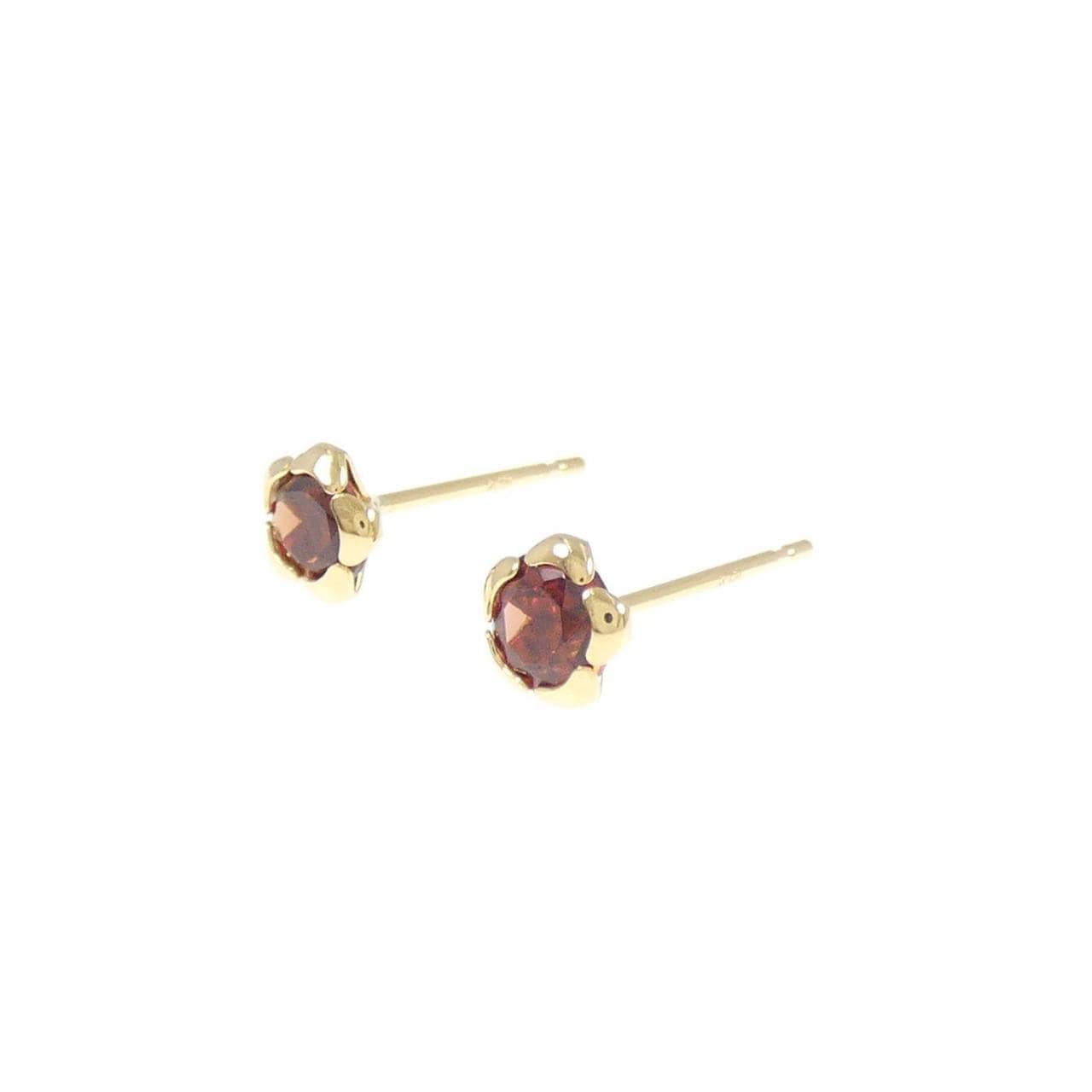 [BRAND NEW] K18YG Garnet earrings