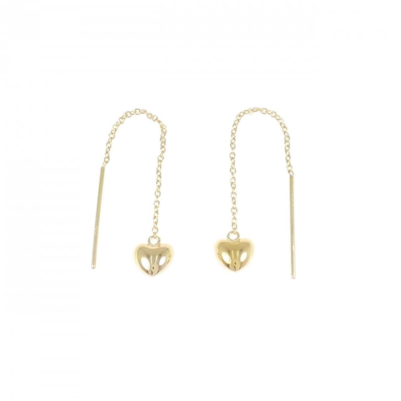 K18YG heart earrings