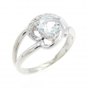 K10WG ハート アクアマリン リング