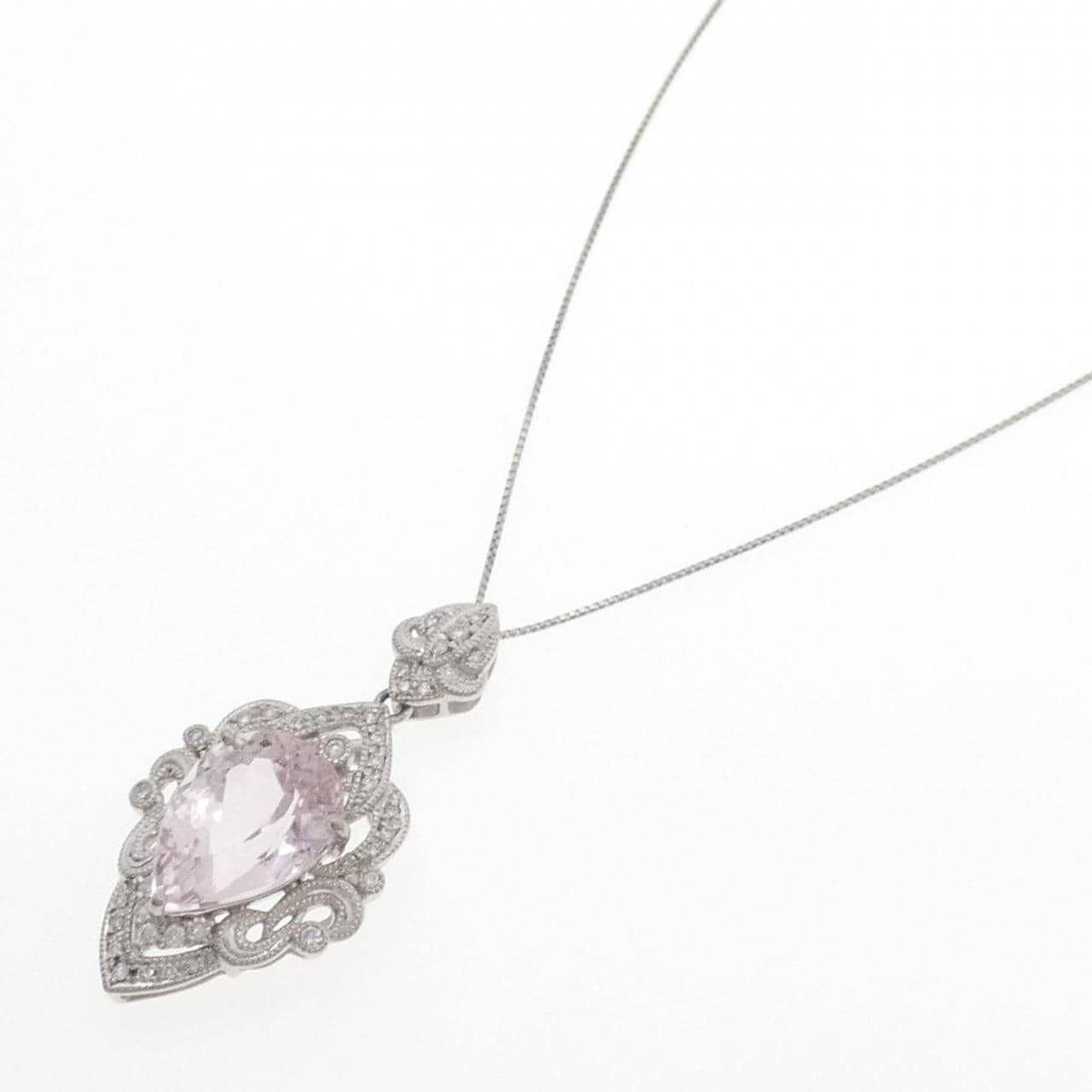 PT900/PT850 クンツァイト ネックレス 14.18CT
